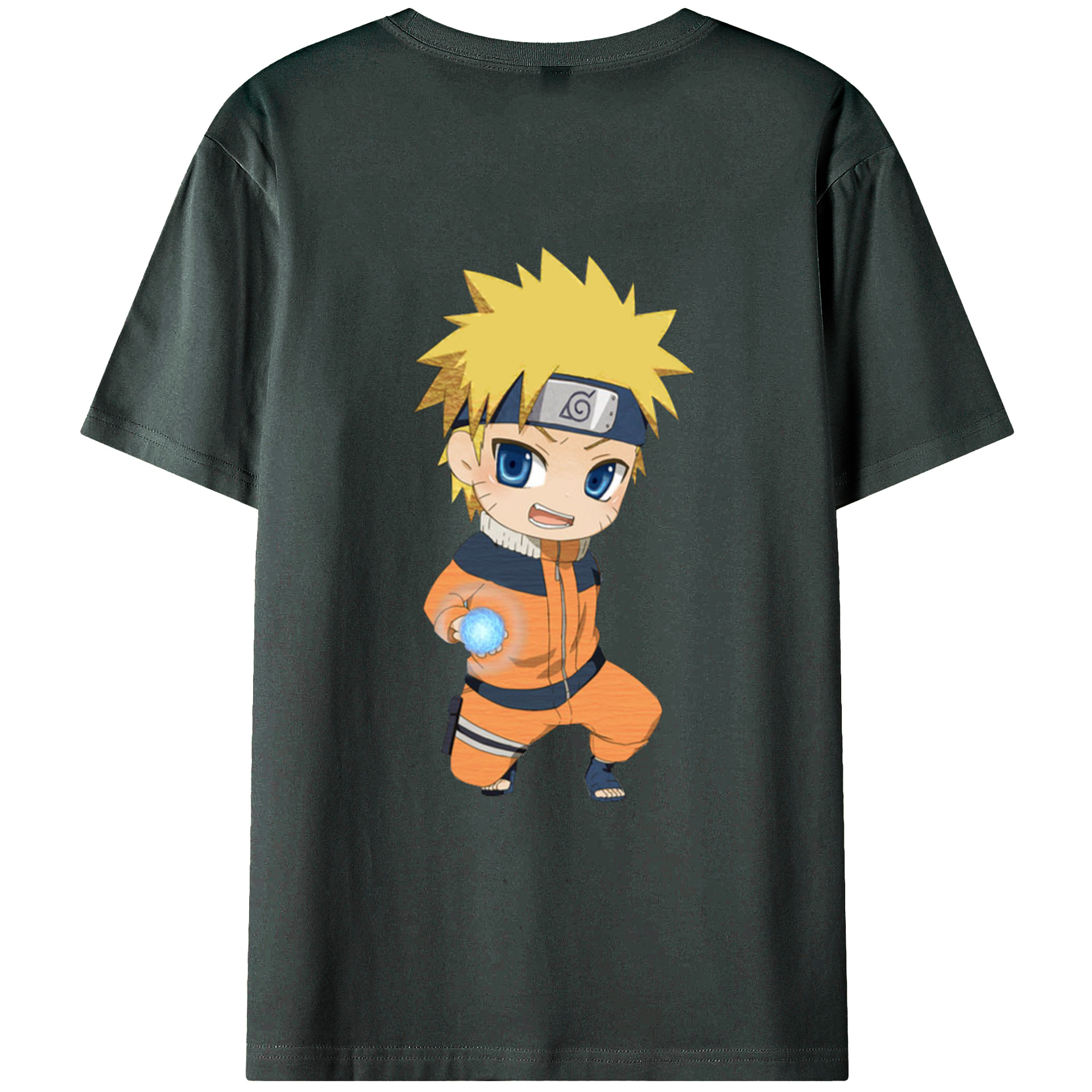 （画像用） NARUTO -ナルト- うずまき ナルト Uzumaki Naruto 綿100％ メンズ半袖Tシャツ（バックプリント） 通気性